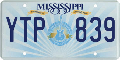 MS license plate YTP839