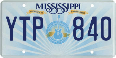 MS license plate YTP840