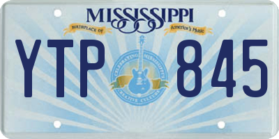 MS license plate YTP845