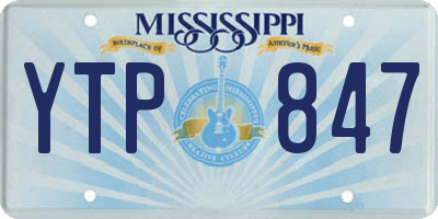 MS license plate YTP847