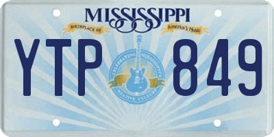 MS license plate YTP849