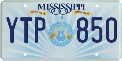MS license plate YTP850