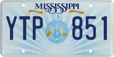 MS license plate YTP851