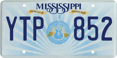 MS license plate YTP852