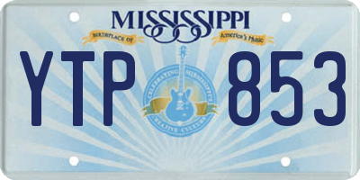 MS license plate YTP853