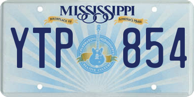 MS license plate YTP854