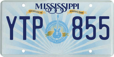 MS license plate YTP855