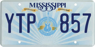 MS license plate YTP857