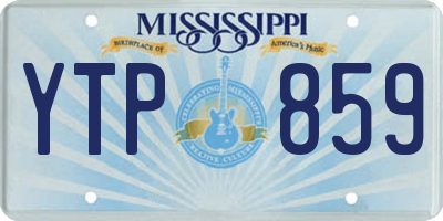 MS license plate YTP859