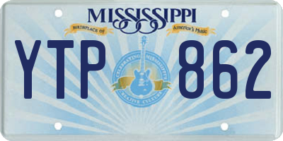 MS license plate YTP862