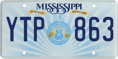 MS license plate YTP863