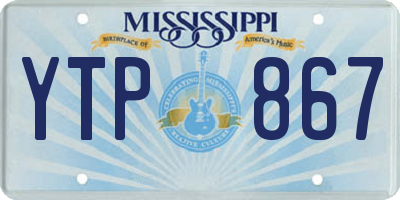MS license plate YTP867