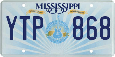 MS license plate YTP868