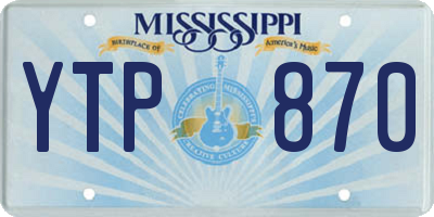 MS license plate YTP870