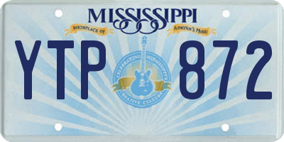 MS license plate YTP872