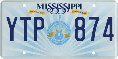 MS license plate YTP874