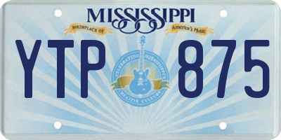 MS license plate YTP875