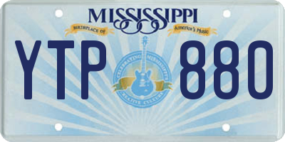 MS license plate YTP880
