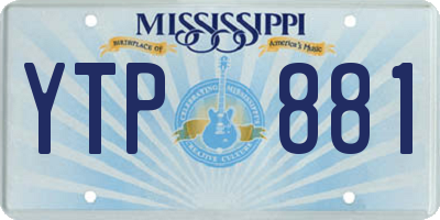 MS license plate YTP881