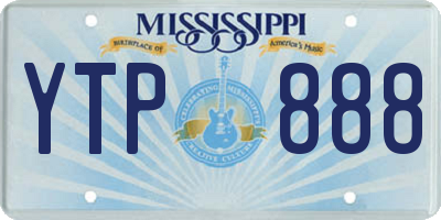 MS license plate YTP888