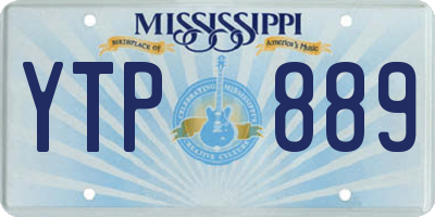 MS license plate YTP889