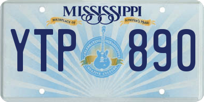MS license plate YTP890