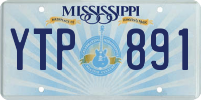 MS license plate YTP891