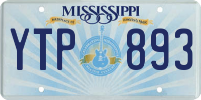 MS license plate YTP893