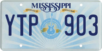 MS license plate YTP903