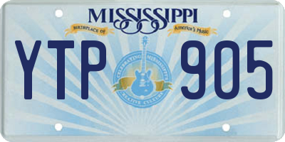 MS license plate YTP905