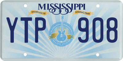 MS license plate YTP908