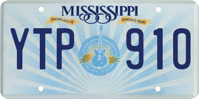 MS license plate YTP910