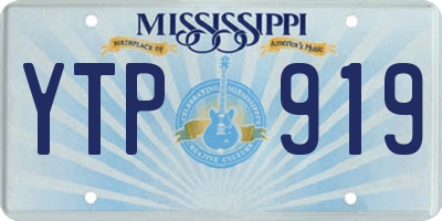 MS license plate YTP919