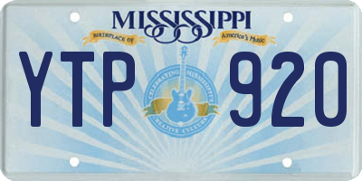 MS license plate YTP920
