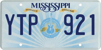 MS license plate YTP921