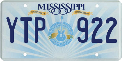 MS license plate YTP922