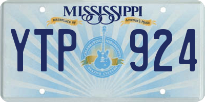 MS license plate YTP924