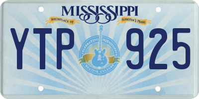 MS license plate YTP925
