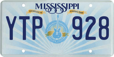 MS license plate YTP928