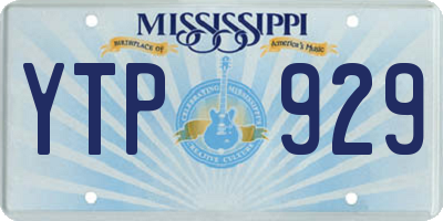 MS license plate YTP929