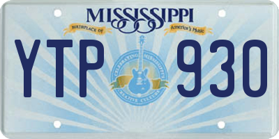 MS license plate YTP930