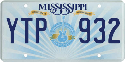 MS license plate YTP932