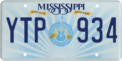 MS license plate YTP934