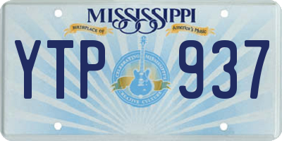 MS license plate YTP937