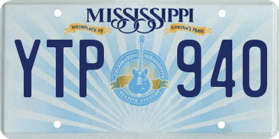 MS license plate YTP940