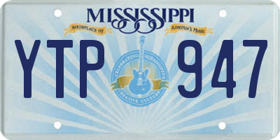 MS license plate YTP947