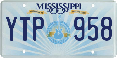 MS license plate YTP958
