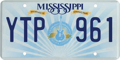 MS license plate YTP961