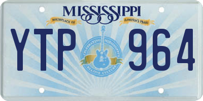 MS license plate YTP964