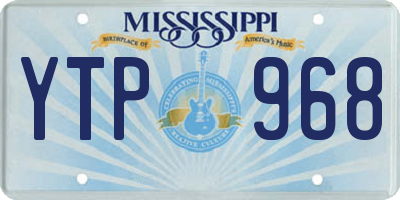 MS license plate YTP968